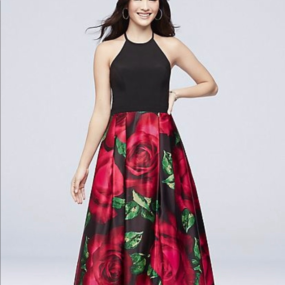 David’s Bridal Halter Top Prom Gown.